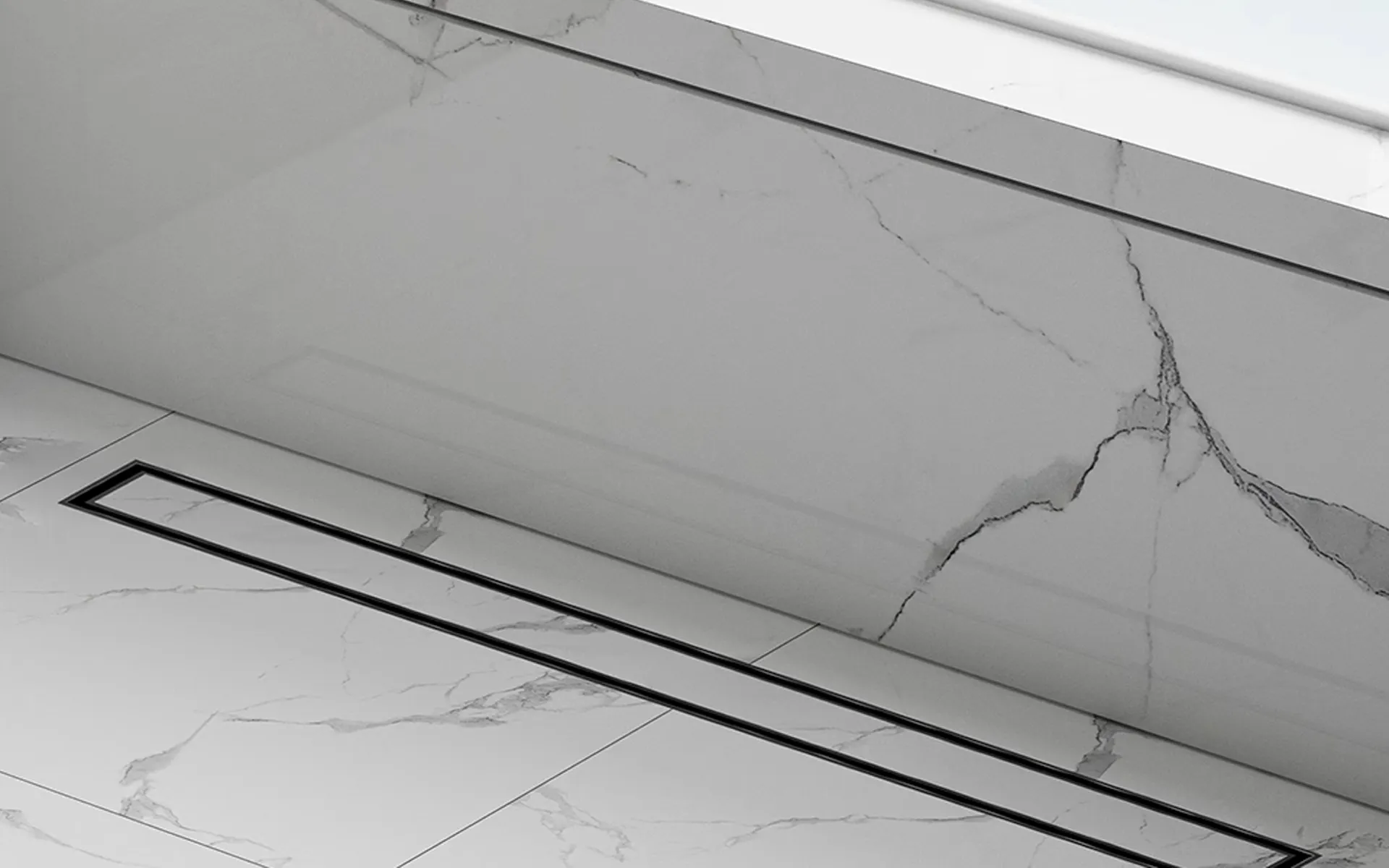 Tile shower floor with linear drain