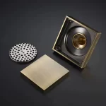 brushed gold square shower drain