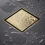 gold square shower drain