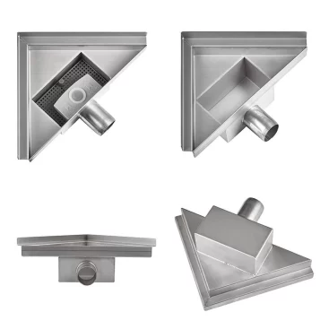 hidden triangular shower drain designs