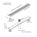 rectangular shower floor drain