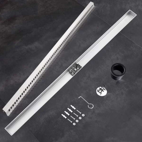 Slim shower trench drain systems