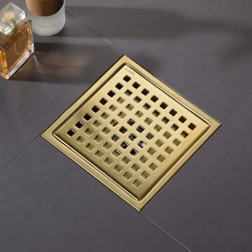 Stainless Steel Square Shower Drain gold