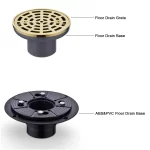 Wet room Brushed Gold Round Shower drain