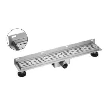 Shower channel wall drain side outlet