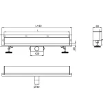 Dimension Drawing of in wall shower drain