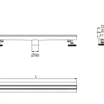 Dimension drawing of shower slim drain