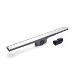 Plastic shower drain with stainless steel grates