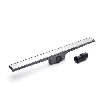 Plastic shower drain with stainless steel grates