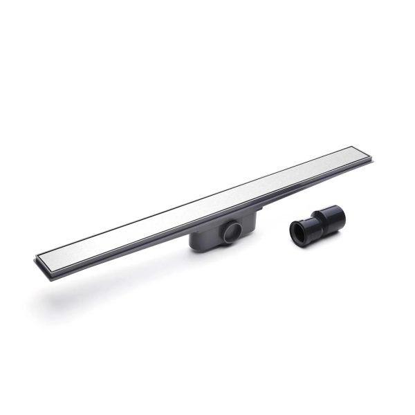 Plastic shower drain with stainless steel grates