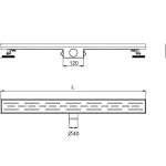 dimension drawing of shower gutter