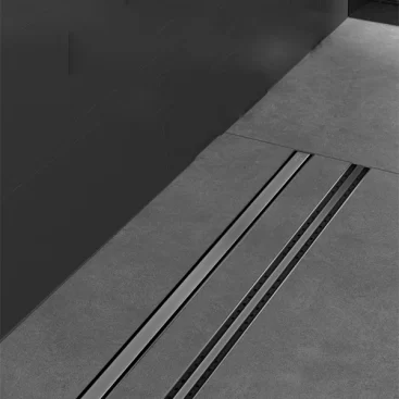 slim linear shower drain with gun grey color